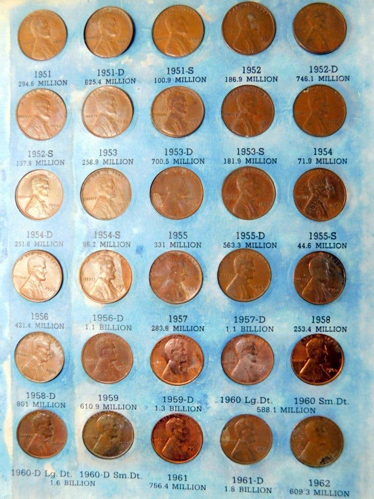 Lincoln Cents in Three Folders, Various Years and Mint Marks - 3