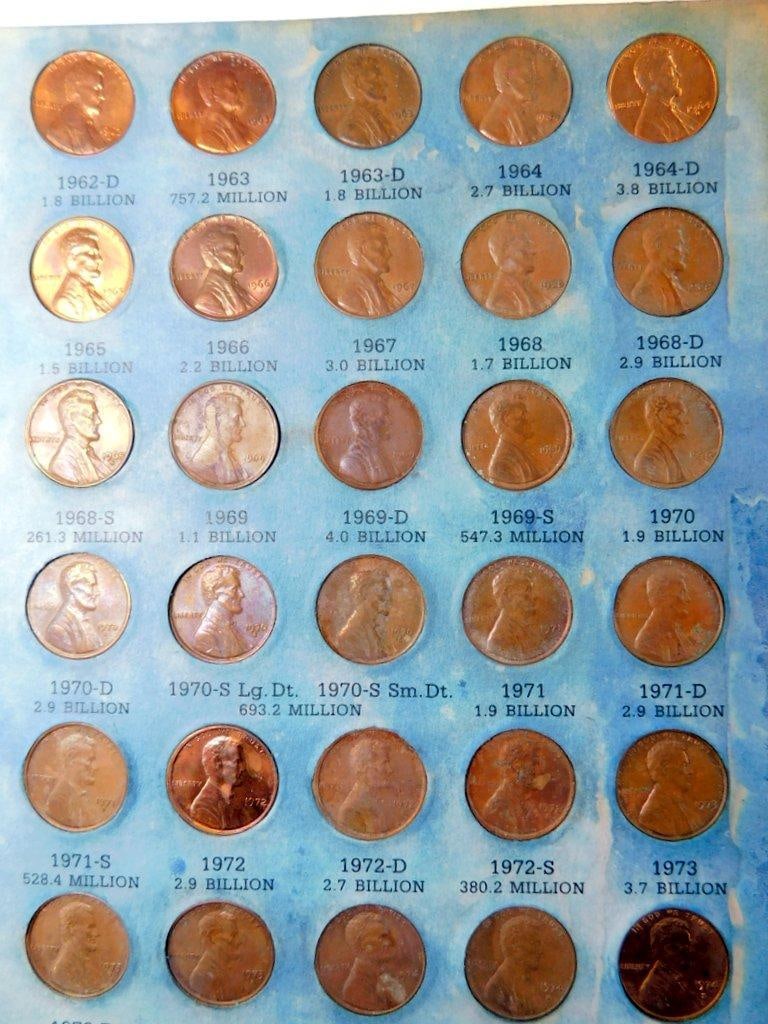 Lincoln Cents in Three Folders, Various Years and Mint Marks - 4