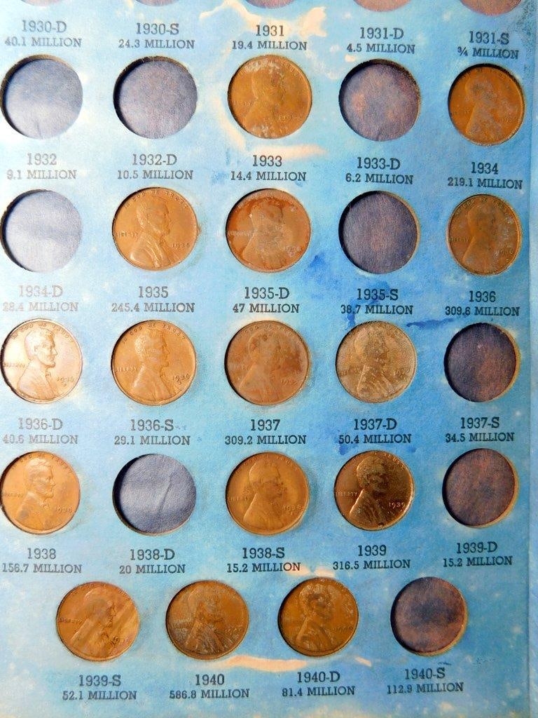 Lincoln Cents in Three Folders, Various Years and Mint Marks - 7