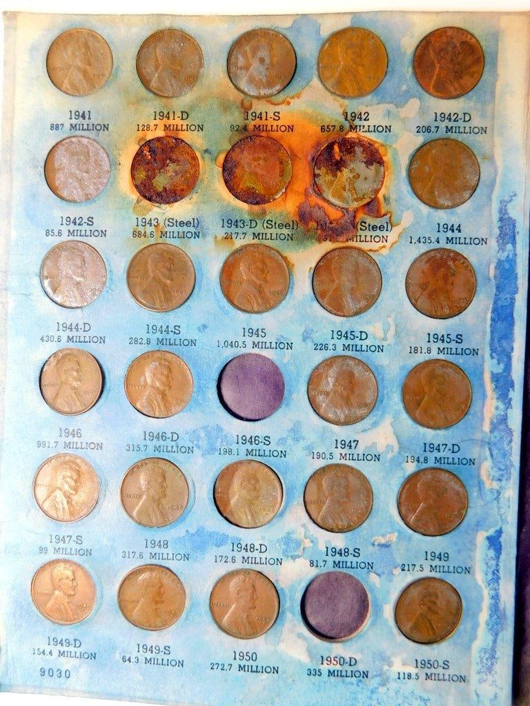 Lincoln Cents in Three Folders, Various Years and Mint Marks - 8