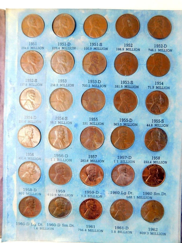 Lincoln Cents in Three Folders, Various Years and Mint Marks - 9