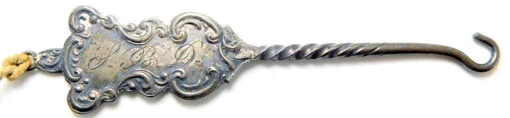 Sterling Silver and Mother-of-Pearl Shriners Scimitar Sword and Sterling Button Hook - 4