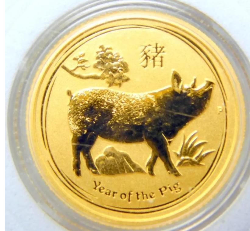 2019 Australian Lunar Series Year of the Pig 1/10 oz Gold Coin - 3