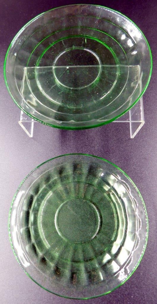 Uranium Glass Saucers, (2) - 3