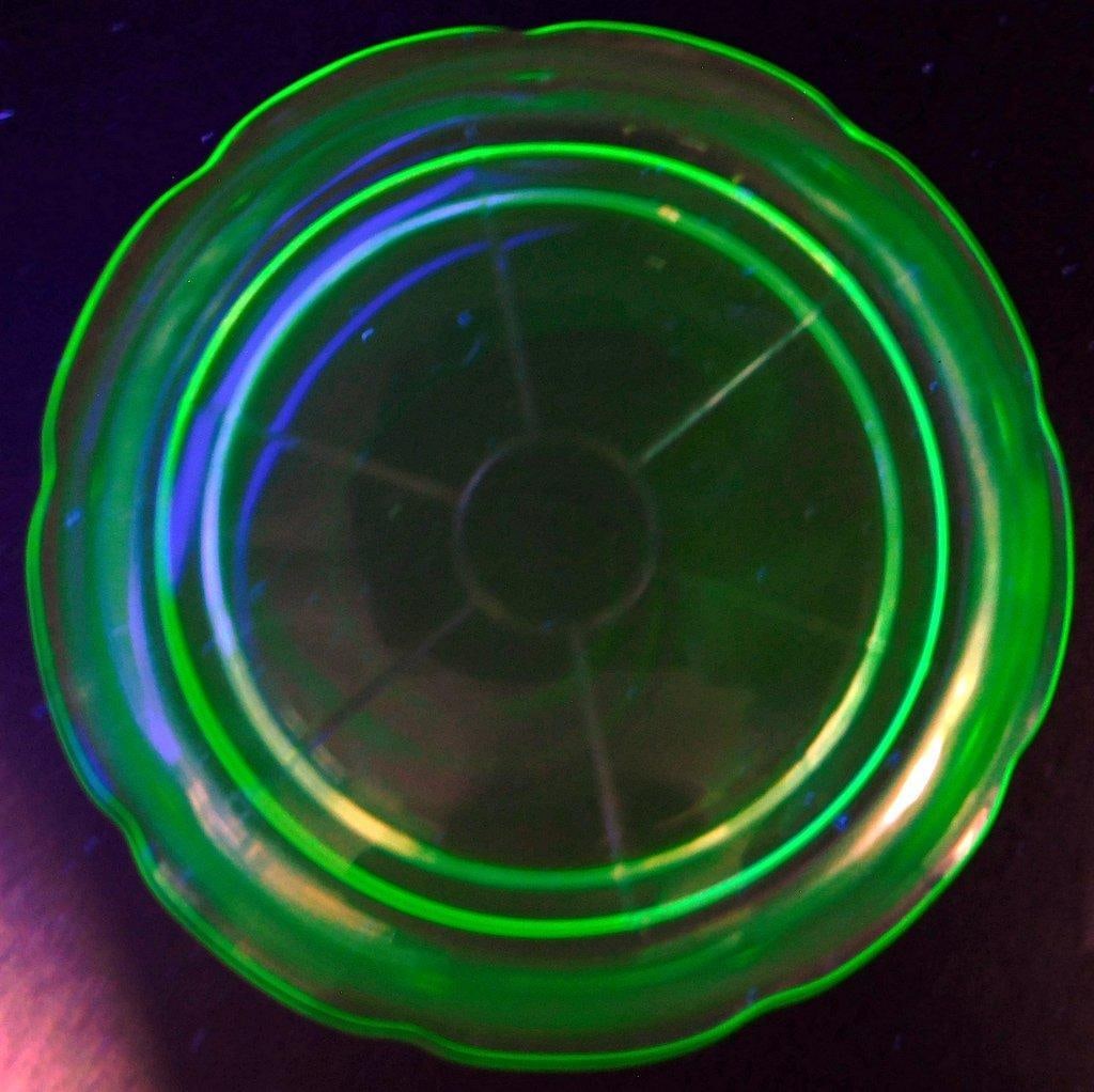 Set of Four Green Depression Uranium Glass Coasters - 3