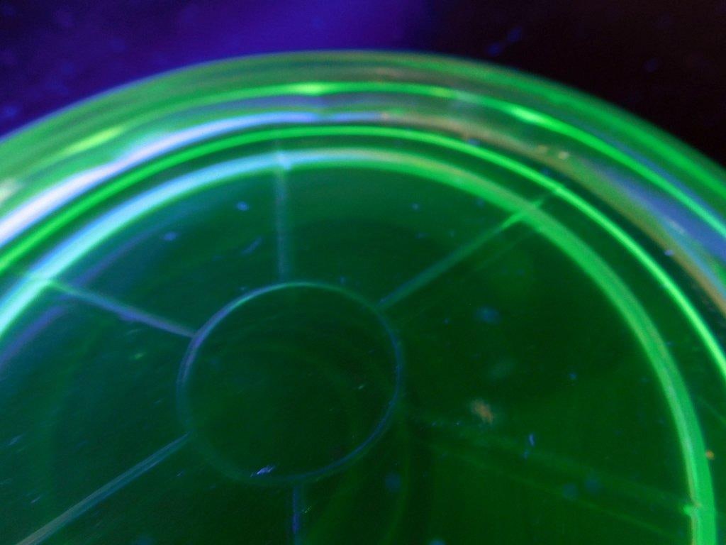 Set of Four Green Depression Uranium Glass Coasters - 4