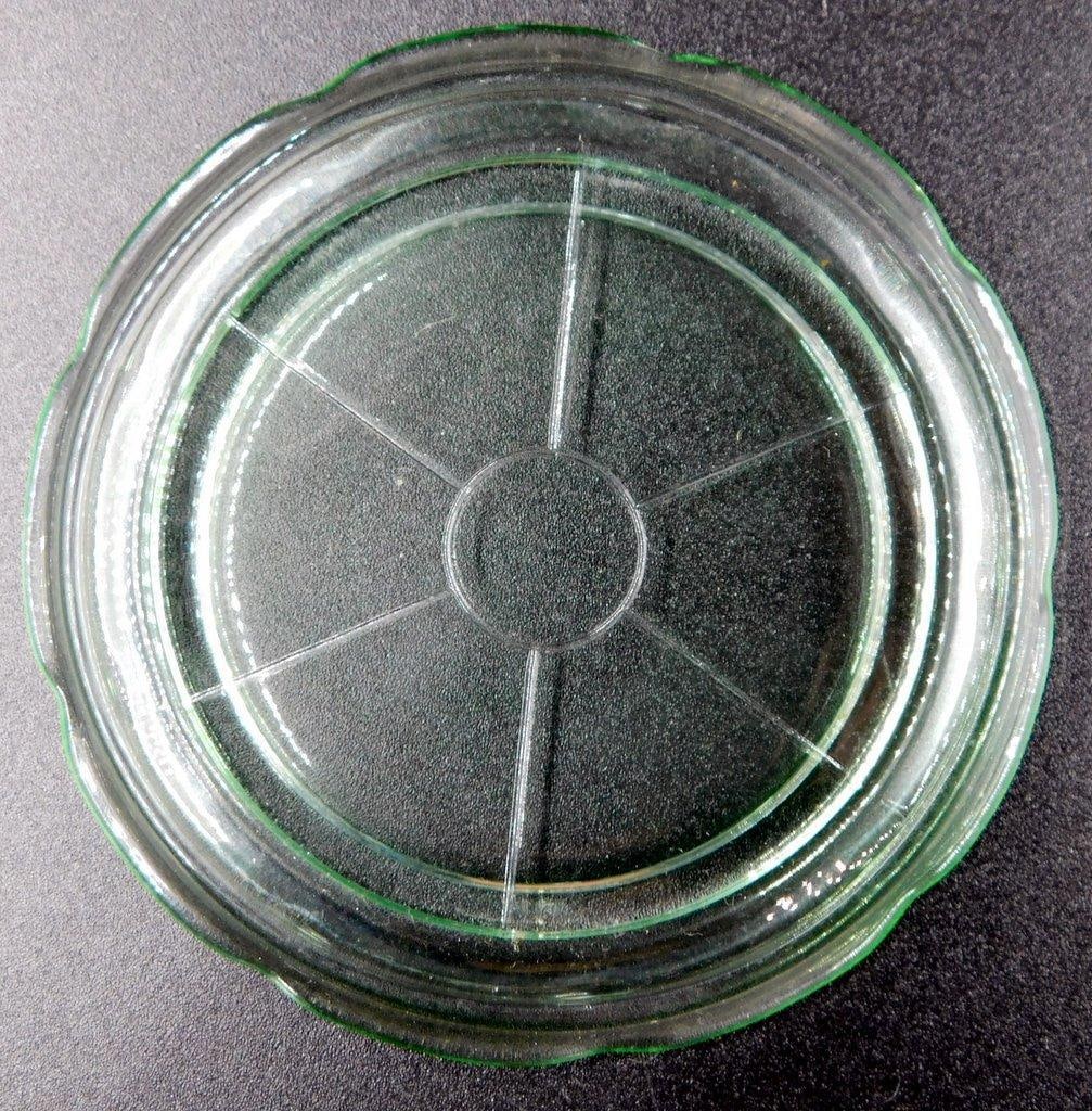 Set of Four Green Depression Uranium Glass Coasters - 8