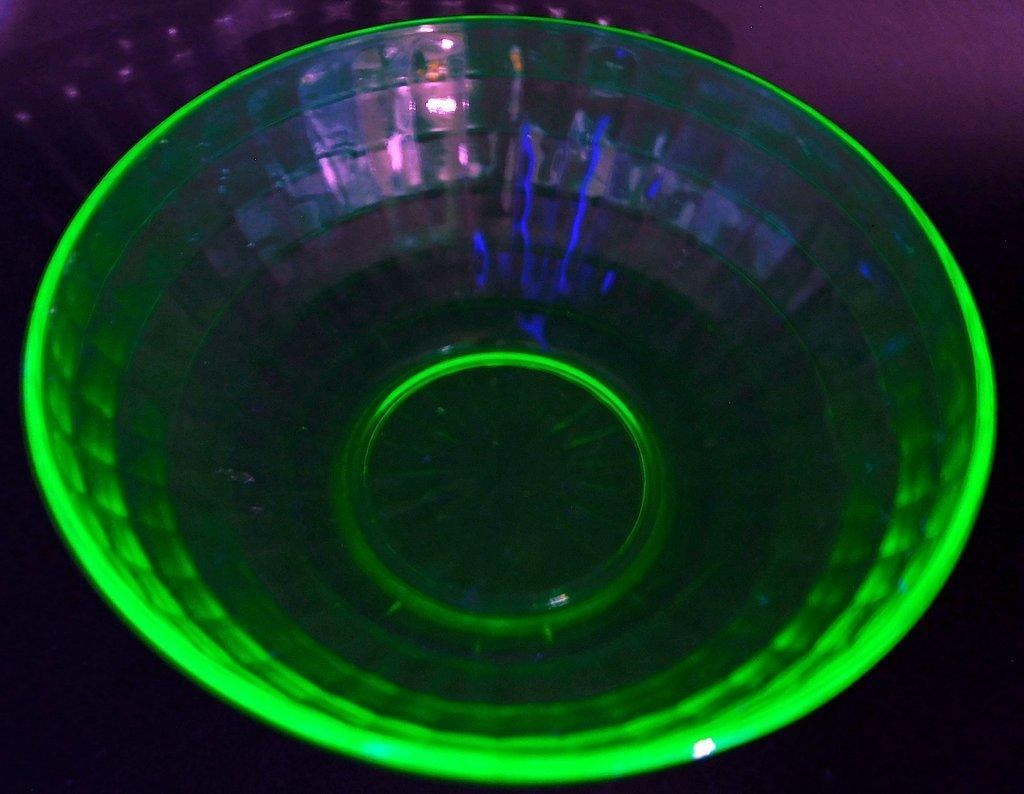 Vaseline Depression Glass Bowl - 4