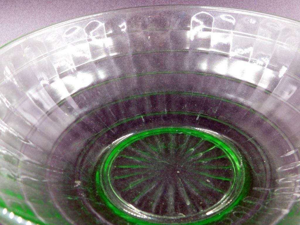 Vaseline Depression Glass Bowl - 7