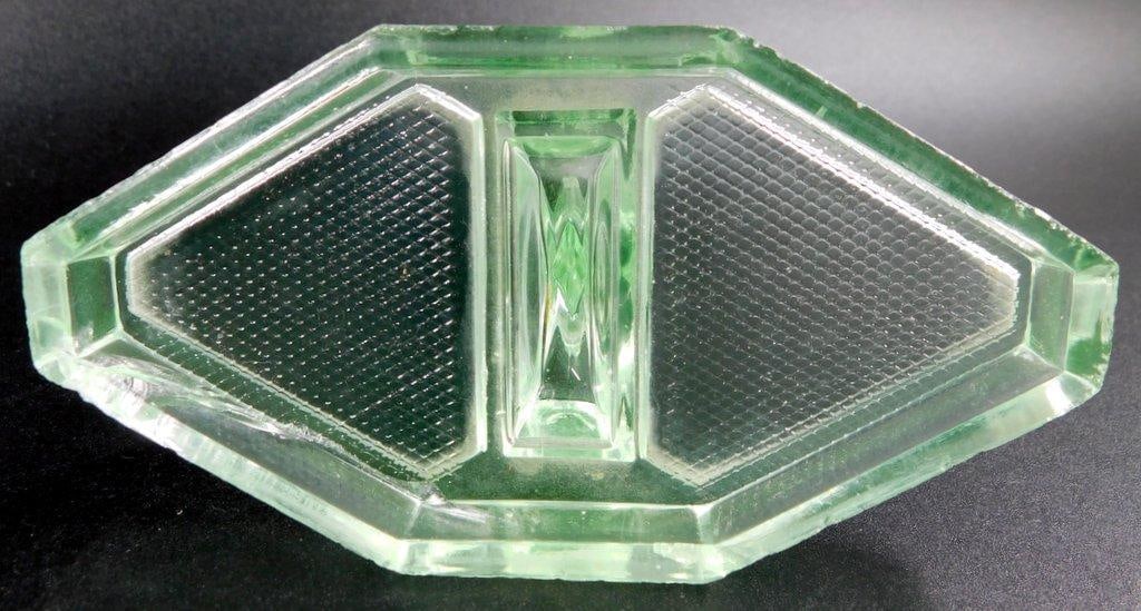 Uranium Glass Salt & Pepper w/ Caddy - 12