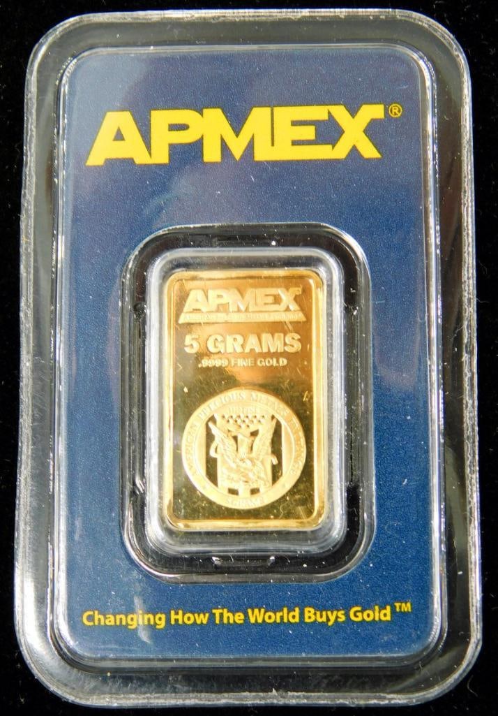 5 GRAMS of .9999 Fine Gold, APMEX (1 of 2)