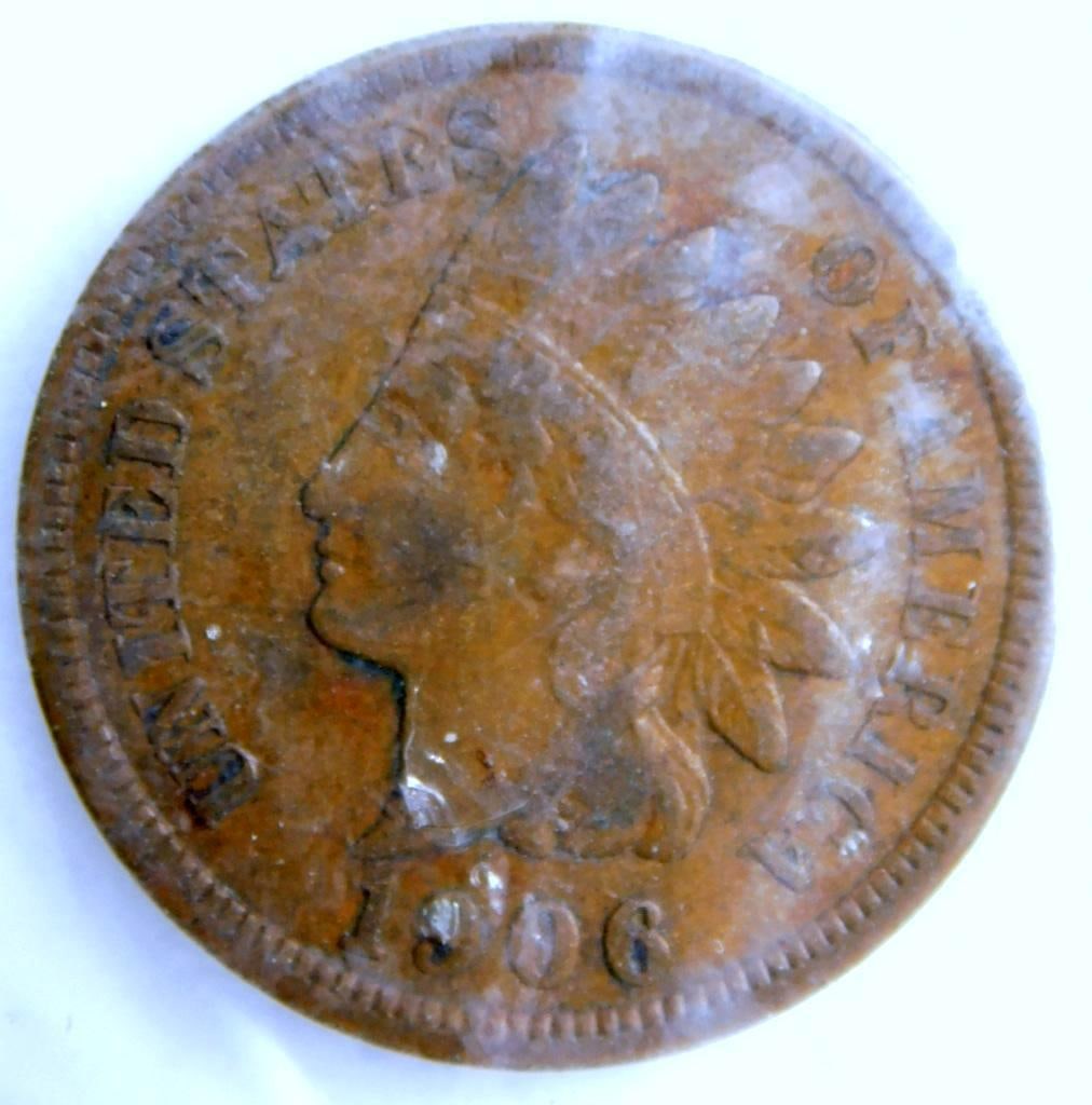 7 U.S. Coins Including 1906 Indian Head Cent and Buffalo Nickels - 2