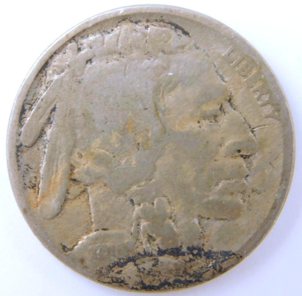 7 U.S. Coins Including 1906 Indian Head Cent and Buffalo Nickels - 8