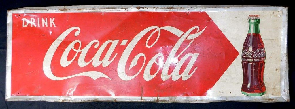 Original Coca-Cola Tin Advertising Sign, Barn Find (1 of 20)