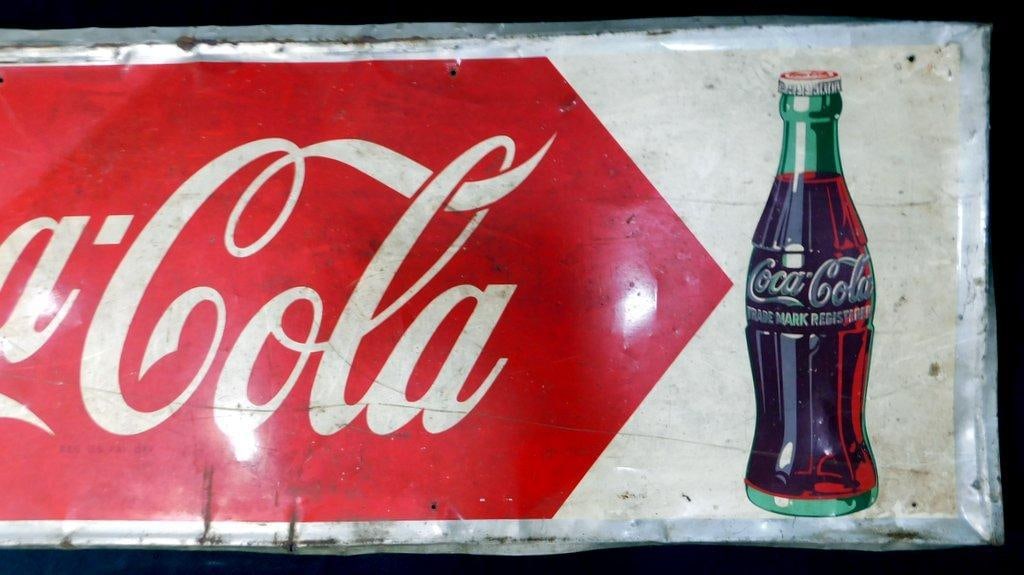 Original Coca-Cola Tin Advertising Sign, Barn Find - 3