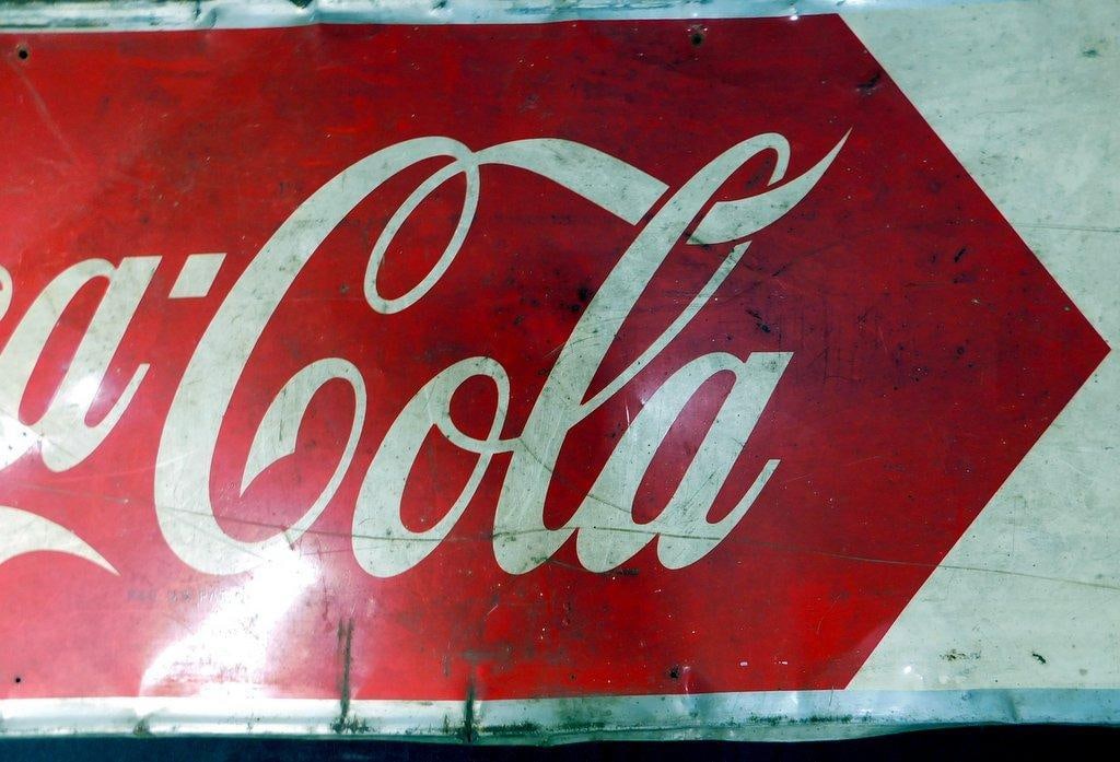 Original Coca-Cola Tin Advertising Sign, Barn Find - 5