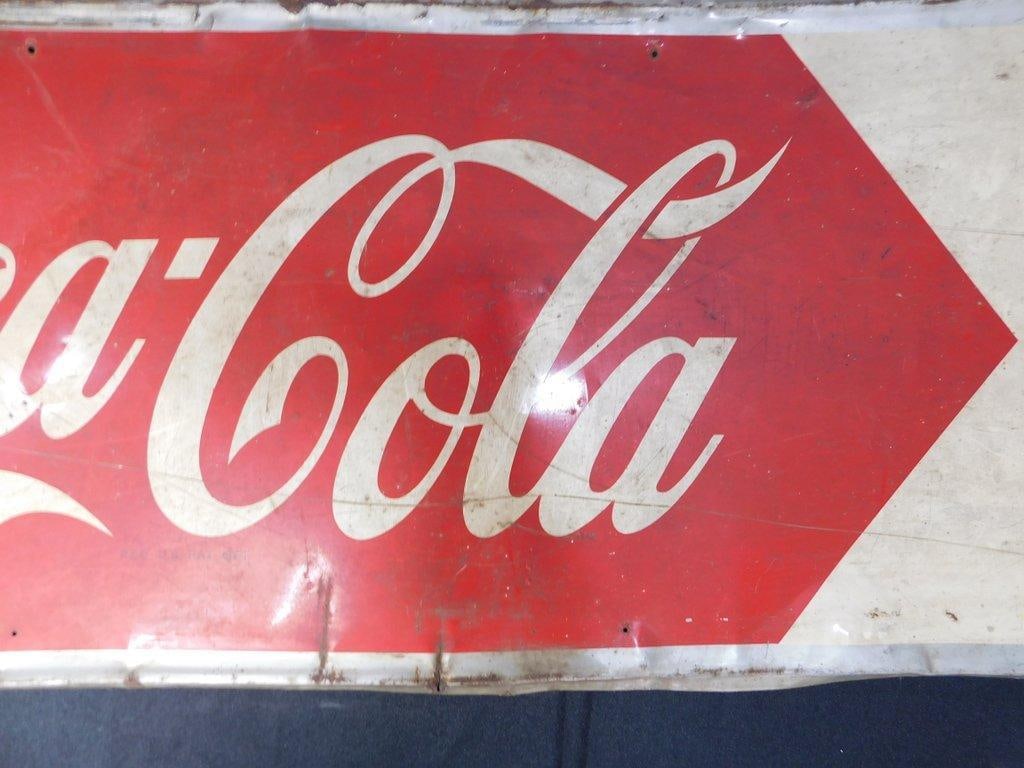 Original Coca-Cola Tin Advertising Sign, Barn Find - 6