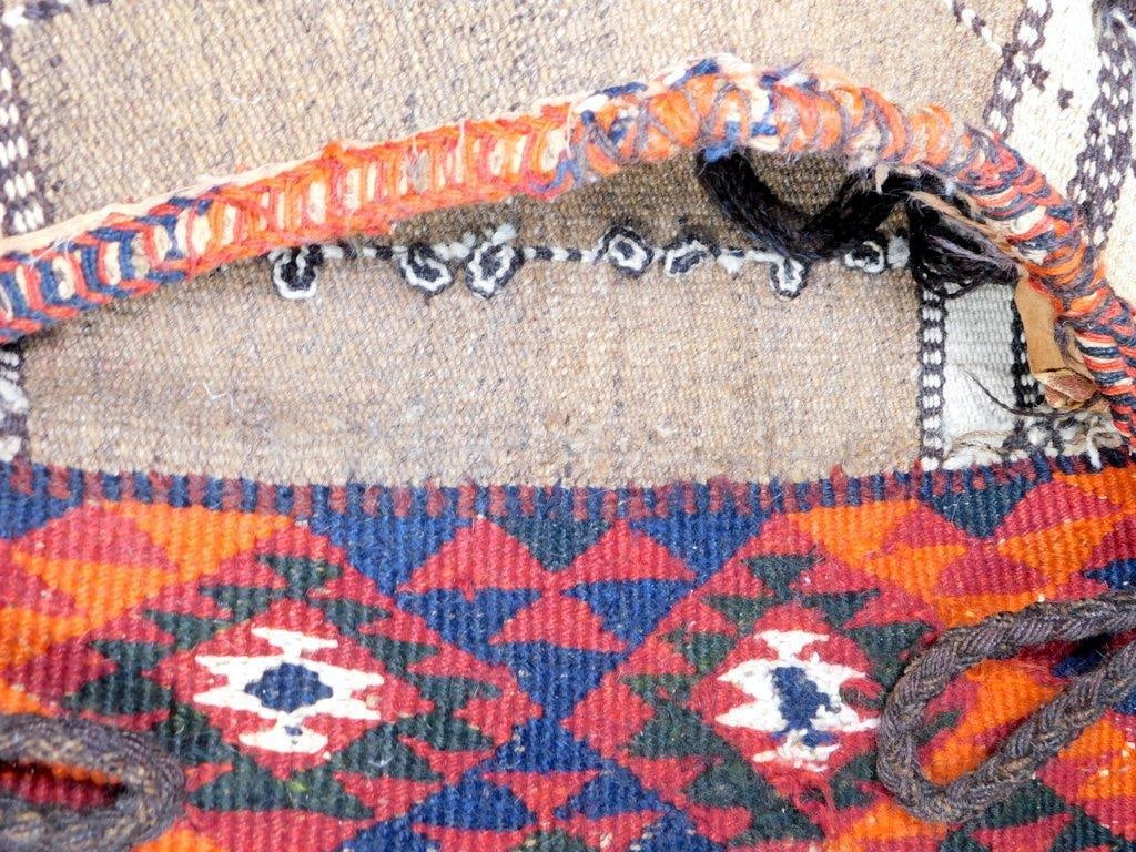 Tribal Afghan Camel Saddle Bag Hand Knotted Wool Blanket Rug - 17