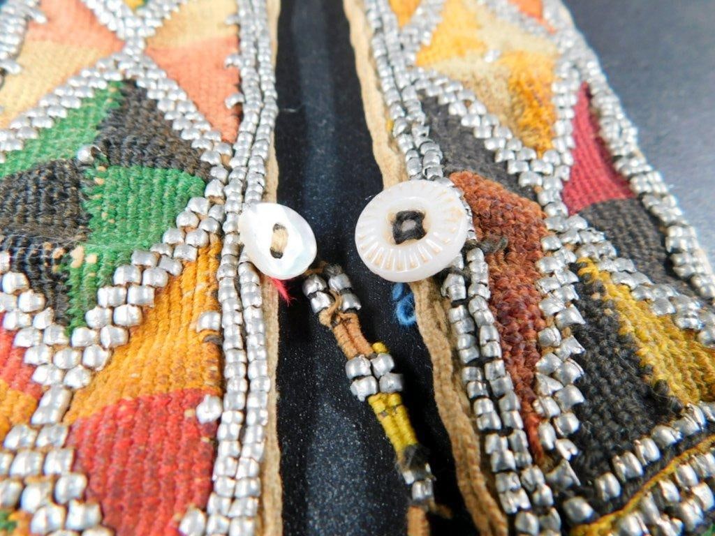 19th - Early 20th Century Antique West African Beaded Leather Sash - 7