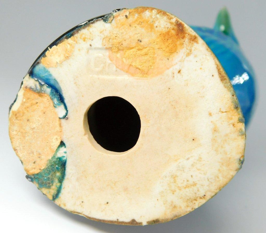 Blue Ceramic Rooster Figurines - 4