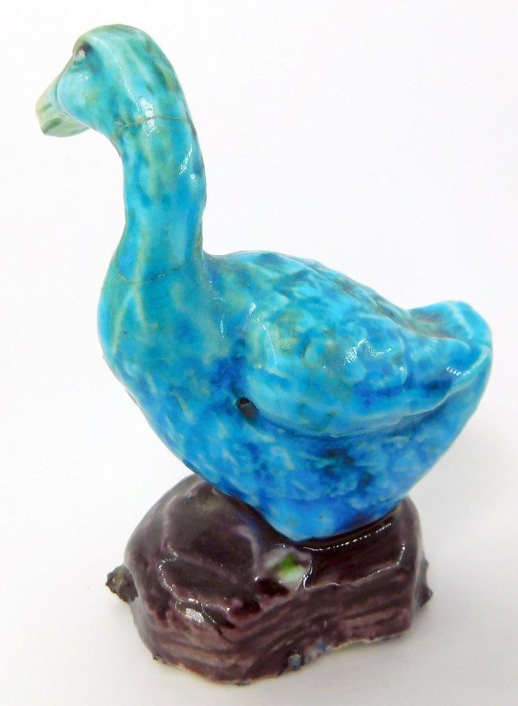 Grouping of Geese, Ducks and Hawk Blue Figurines - 5