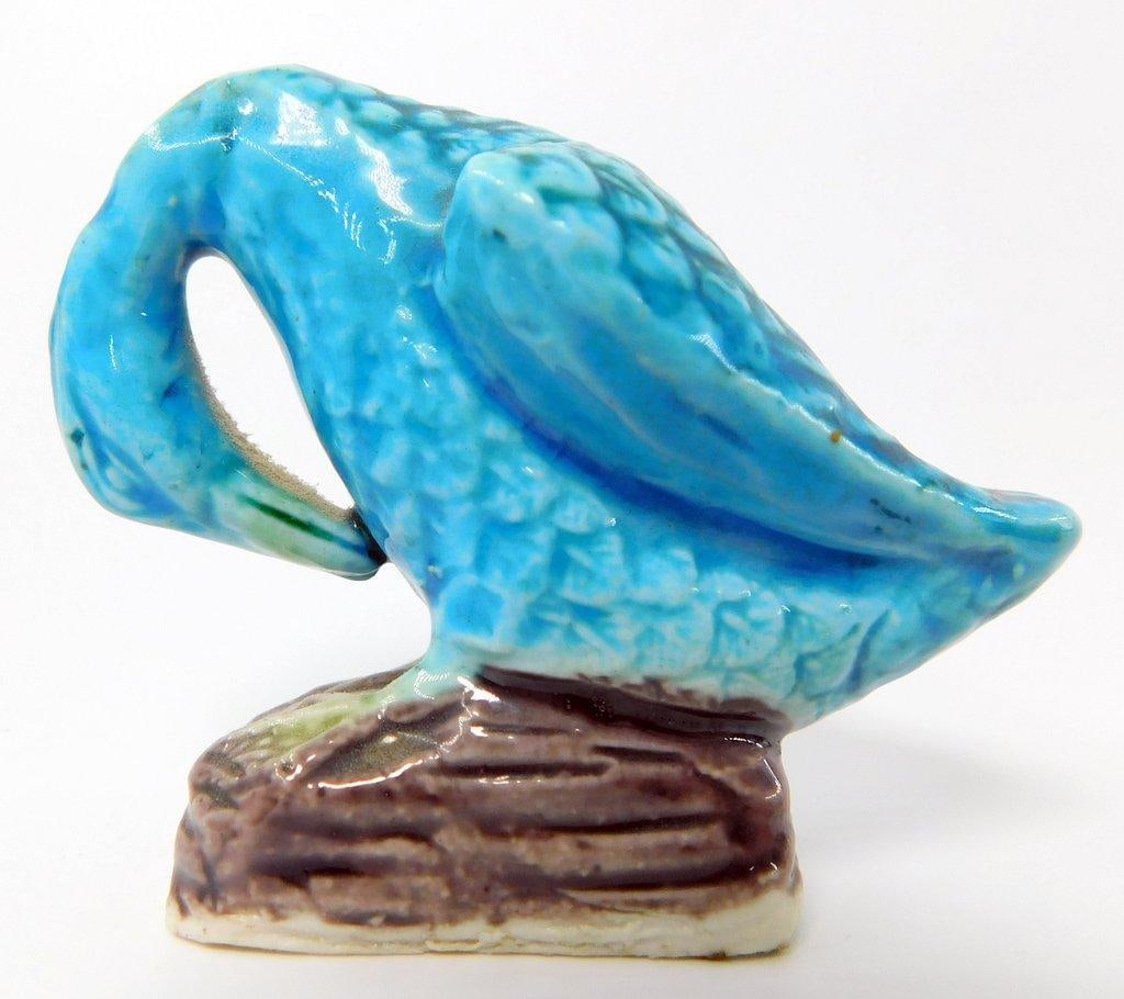 Grouping of Geese, Ducks and Hawk Blue Figurines - 6