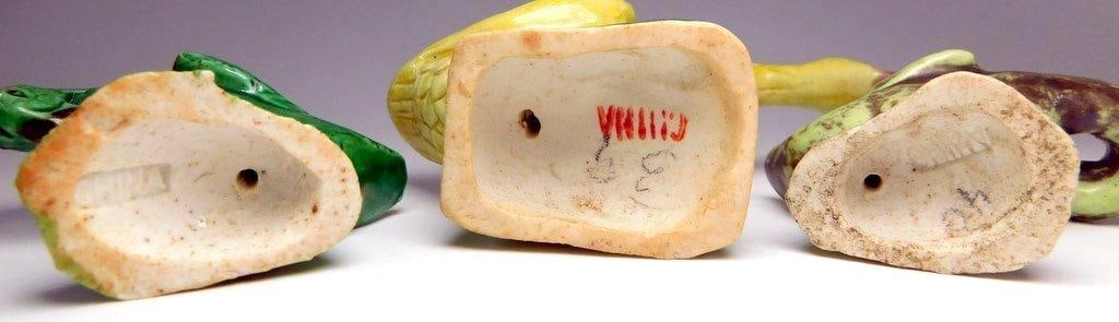 Three Ceramic Duck Figurines in Green, Yellow, and Brown Glazes - 4