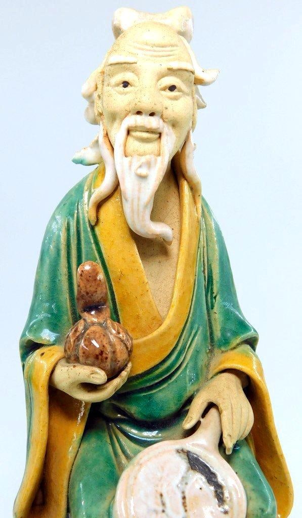 Chinese Mudman Figure, Wise Man w/ Scroll and Fan - 3