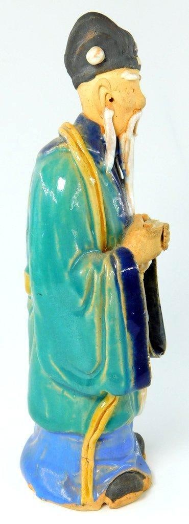 Antique Chinese Mudman, Wise Man w/ Tablet - 2