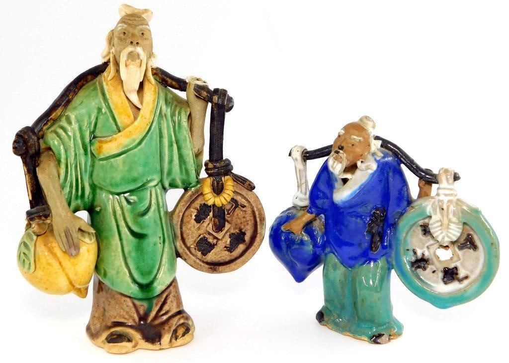 Pair of Chinese Yoke Bearer Mudmen Figures (1 of 10)