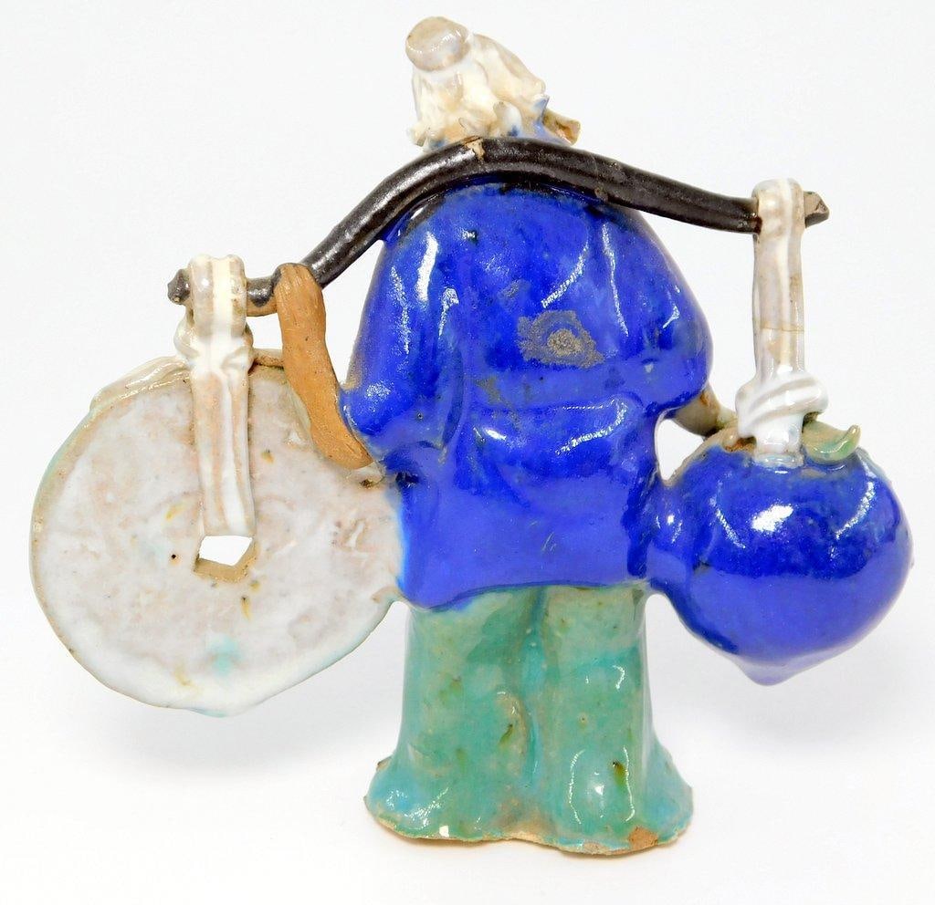 Pair of Chinese Yoke Bearer Mudmen Figures - 9