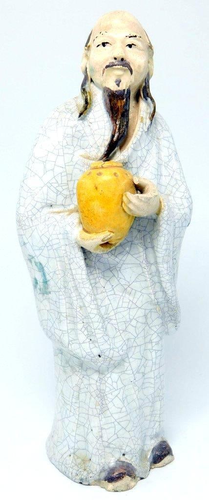 Pair of Chinese Mudmen Hand-Sculpted Figures - 2