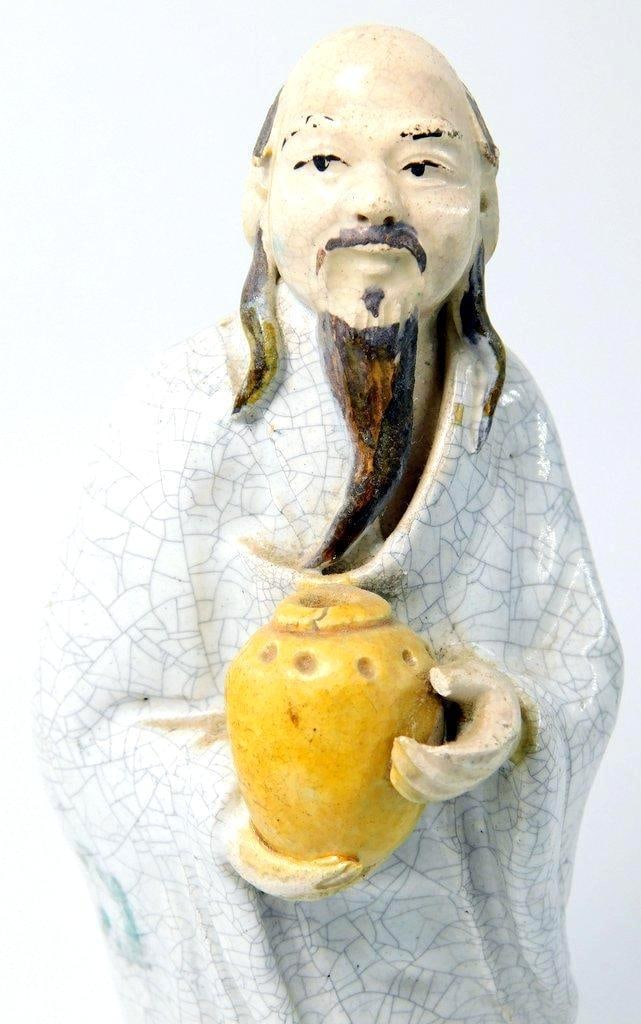 Pair of Chinese Mudmen Hand-Sculpted Figures - 3