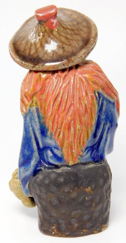 Pair of Chinese Mudmen Sage Figurines - 3