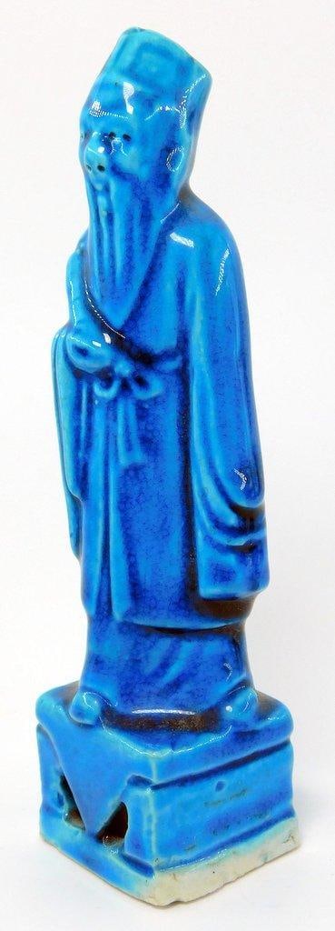 Chinese Turquoise-Glazed Porcelain Figurines Depicting Immortals - 2