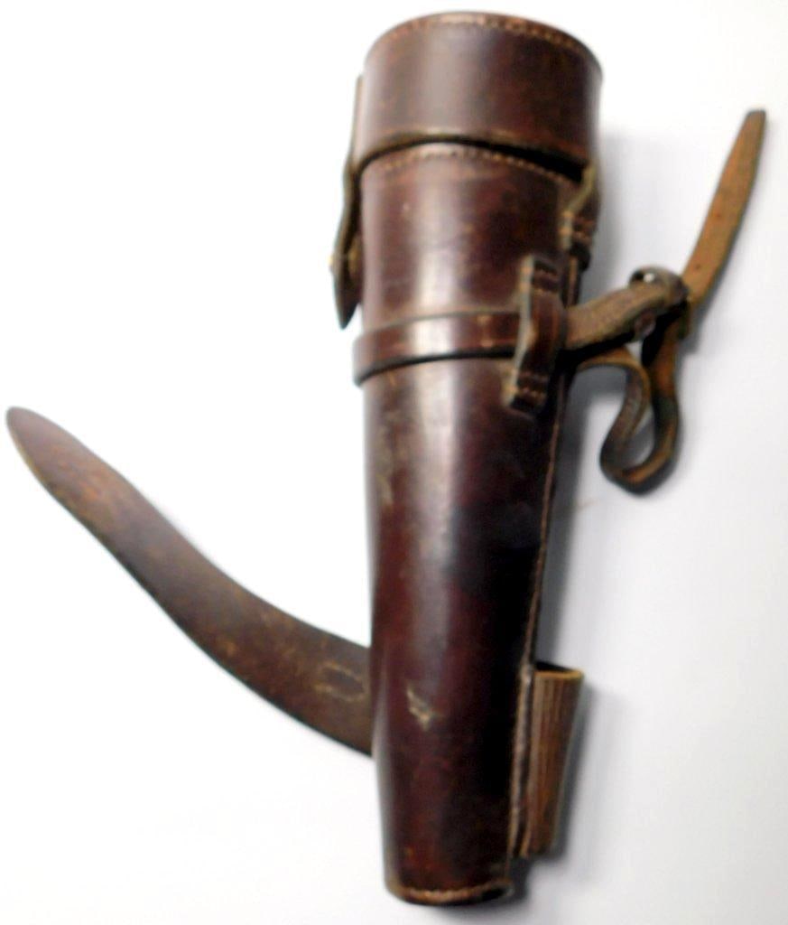 Antique English Hunting Glass Saddle Fask in Leather Case - 12