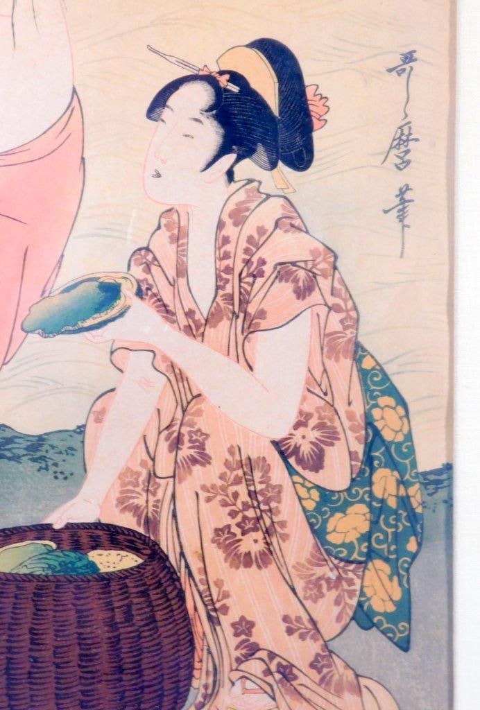 Abalone Divers Ukiyo-e Woodblock Print by Kitagawa Utamaro - 4