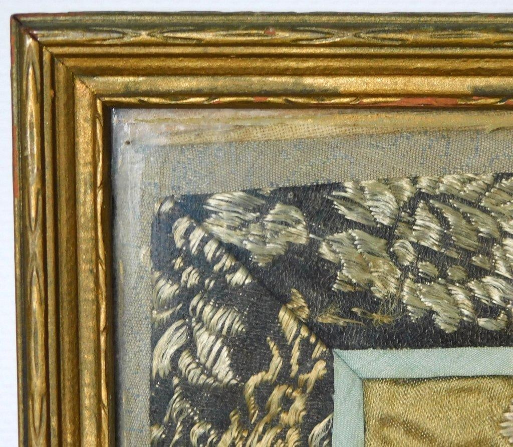Antique Chinese Kesi Embroidered Textile Panel, Framed - 10