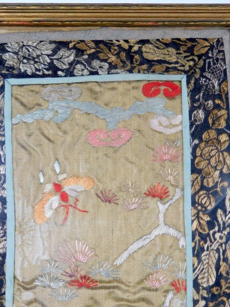 Antique Chinese Kesi Embroidered Textile Panel, Framed - 5