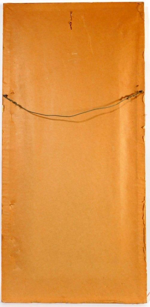 Vintage Asian Fabric & Paper Ancestor Portrait, Framed - 11