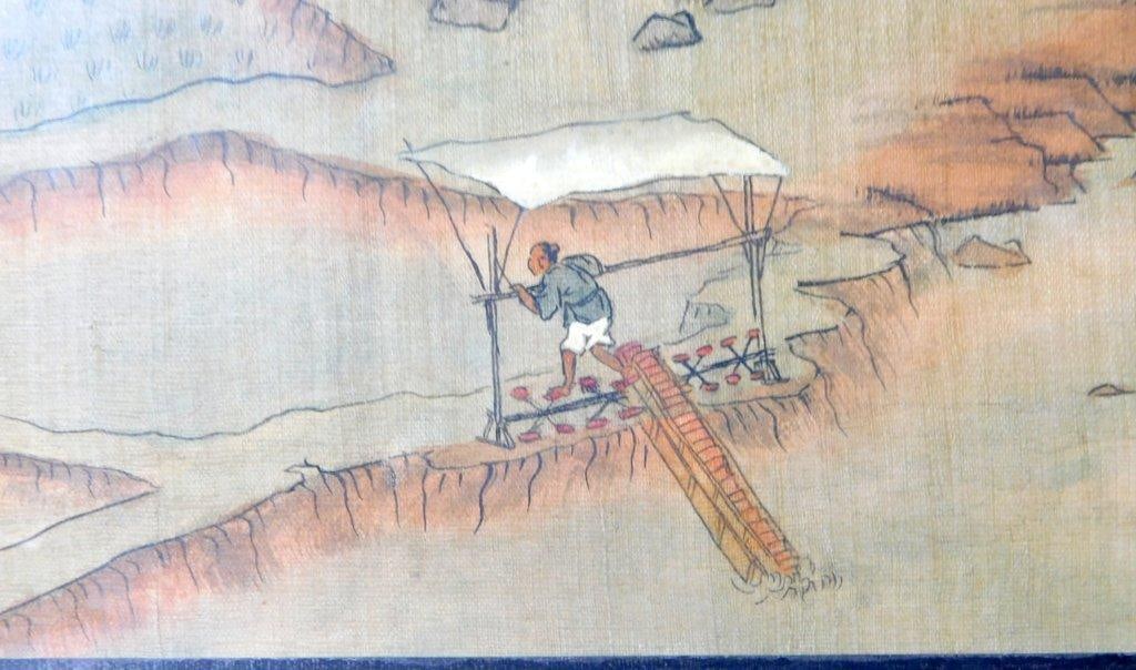 Chinese Literati Misty Mountain Village on Silk Framed Art - 8