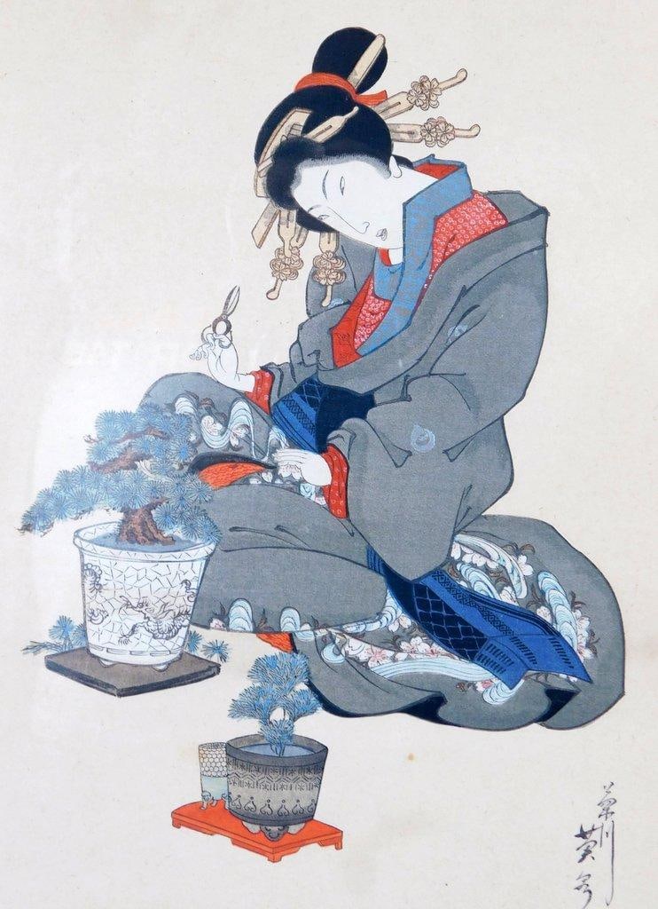 Pair of Framed Japanese Woodblock Prints - 16