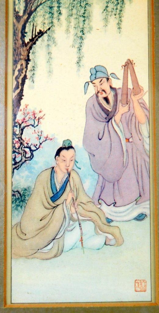Matched Pair of Framed Chinese Paintings, Likely Gouache on Silk - 10