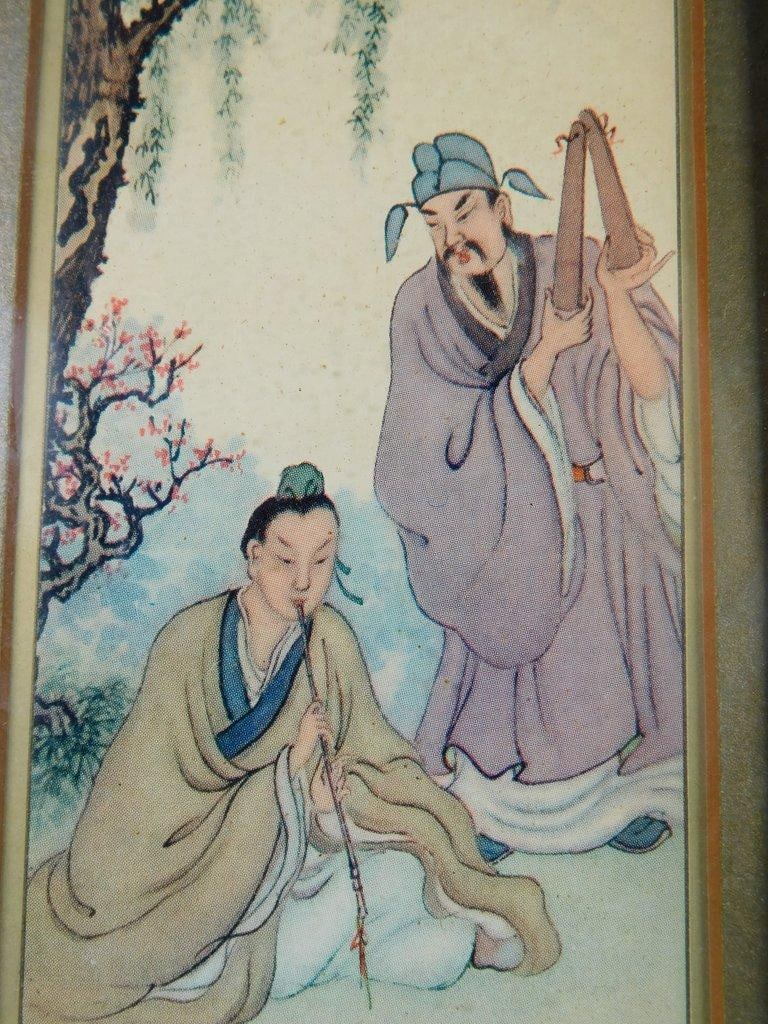 Matched Pair of Framed Chinese Paintings, Likely Gouache on Silk - 12