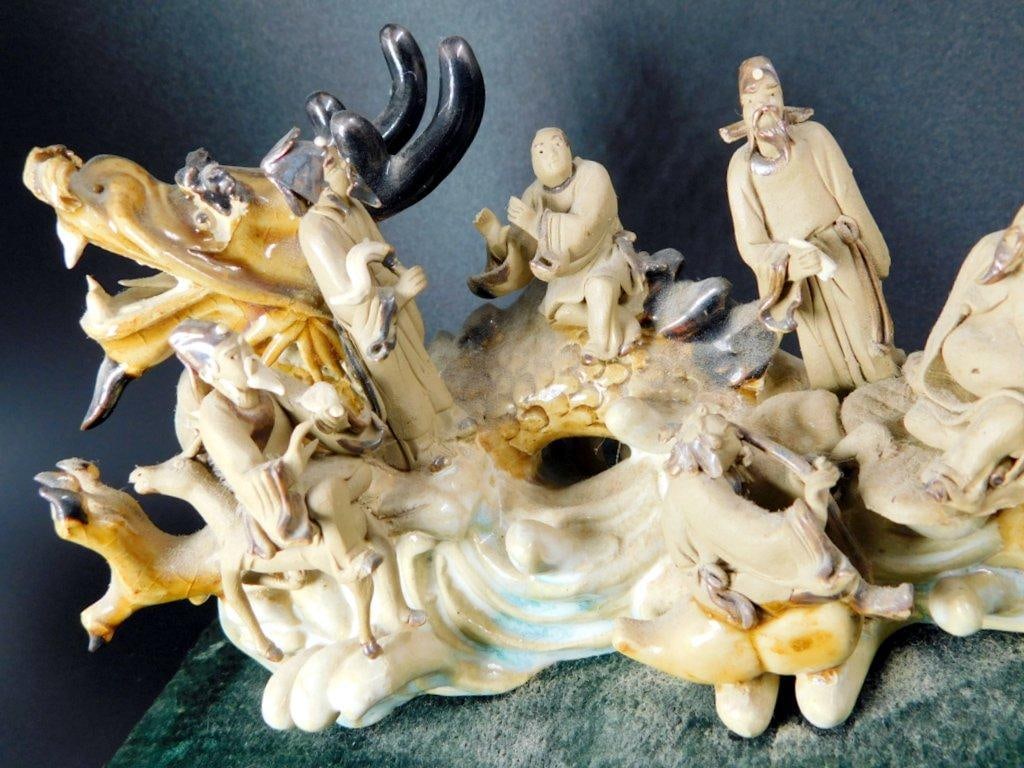 Chinese Figural Sculpture, Dragon w/ Eight Immortals of Daoist Mythology - 10