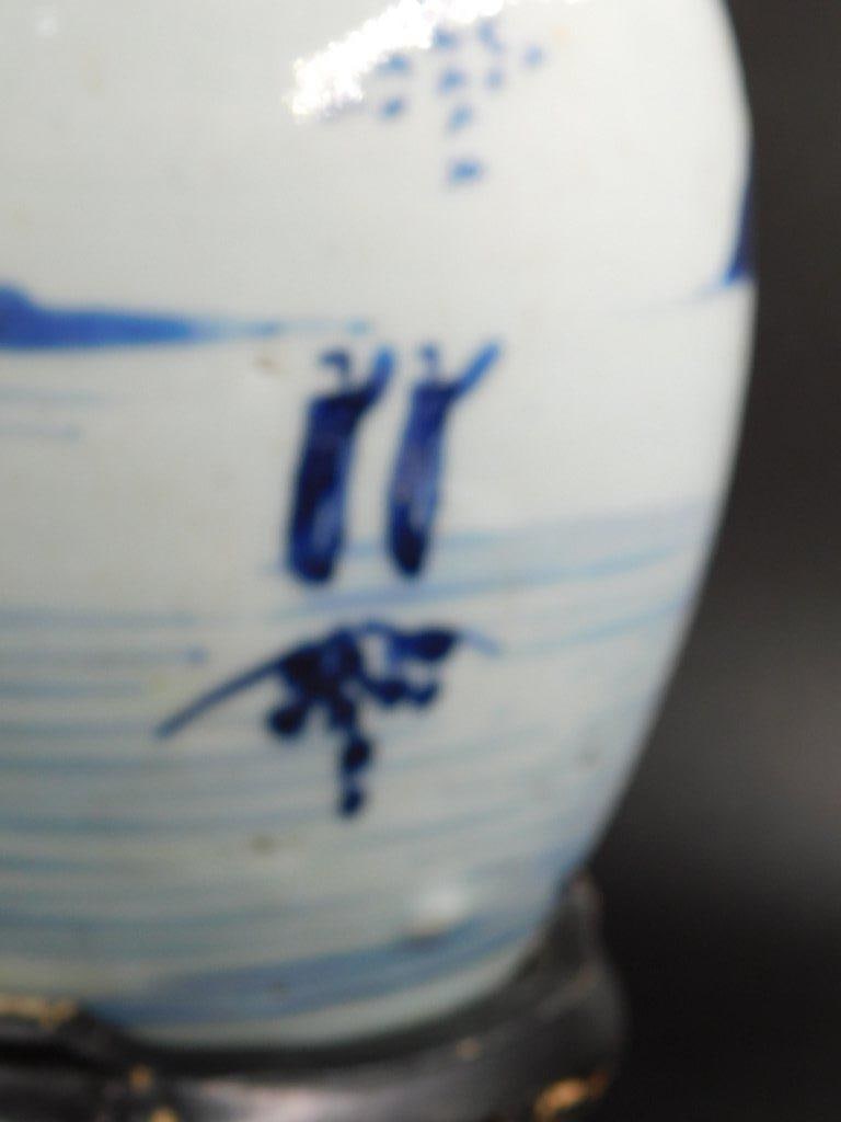 Chinese Ginger Porcelain Jar in Blue-and-White Finish - 10