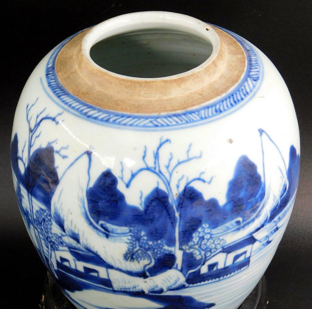 Chinese Ginger Porcelain Jar in Blue-and-White Finish - 3