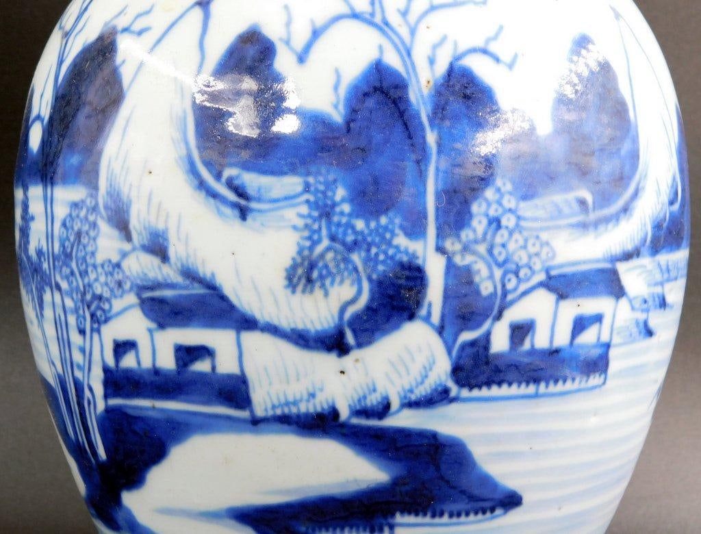 Chinese Ginger Porcelain Jar in Blue-and-White Finish - 4
