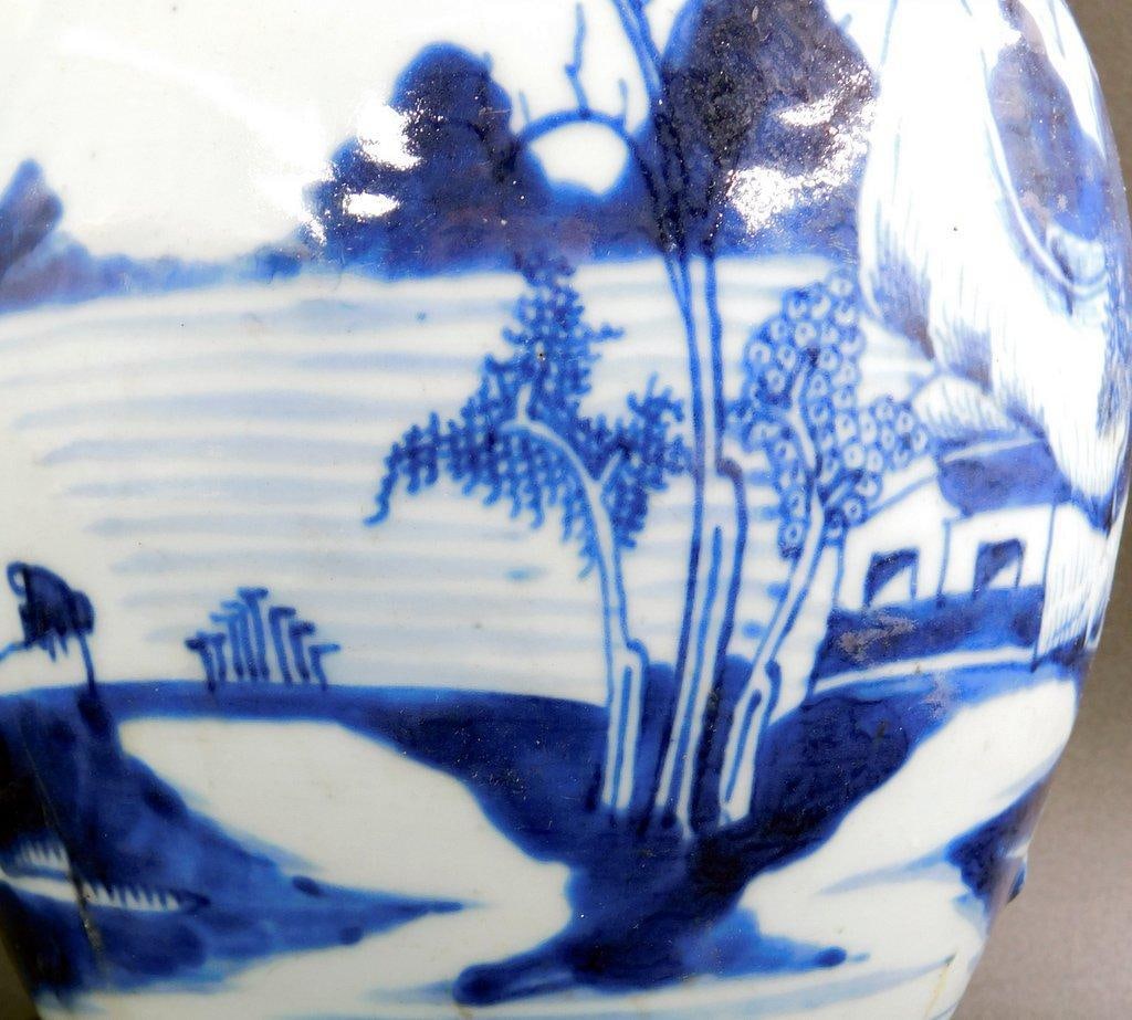 Chinese Ginger Porcelain Jar in Blue-and-White Finish - 5