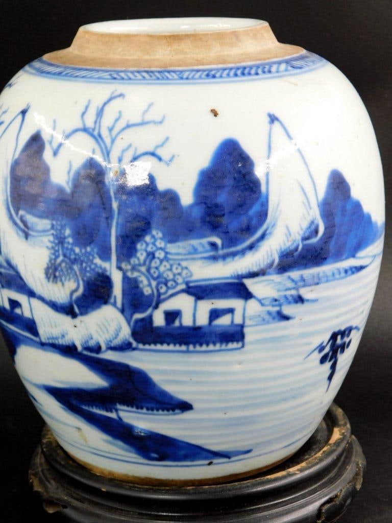 Chinese Ginger Porcelain Jar in Blue-and-White Finish - 6